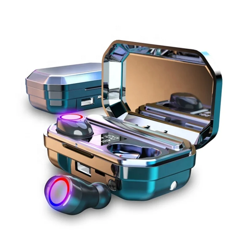 True truely wireless stereo silicone earbuds bulk m12 small tws water proof branded earbuds original with powerbank head phone - Image 5