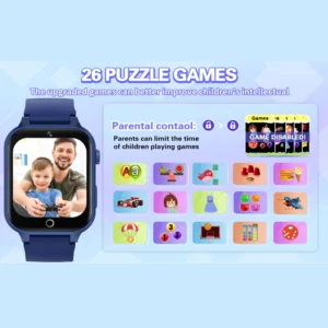 KGG Kids Smart Watches For Girls Boys 26 Games Touch Screen Camera Pedometer Video MP3 Alarm Kids Digital Watch Birthday Gift 2