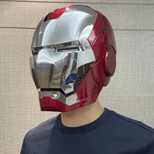 Iron Man 1:1 Helmet Mk5 Mk50 Avengers War Machine Cosplay Electric Open Close English Voice Remote Control Toys Christmas Gifts 2