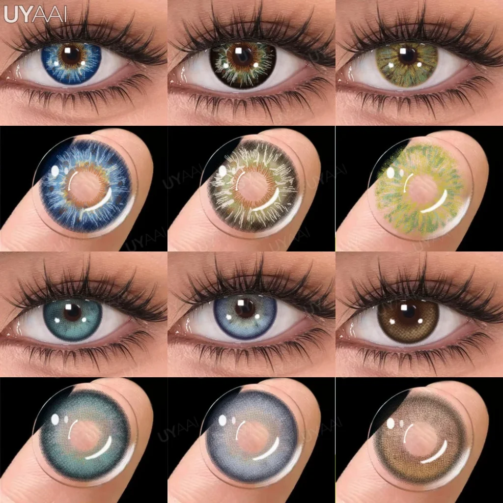 UYAAI 1 Pair Colored Pupils for Eyes Blue Eye Color Lens Green Color Eye Contact Brown Natural Fashion Lenses for Woman Colorcon