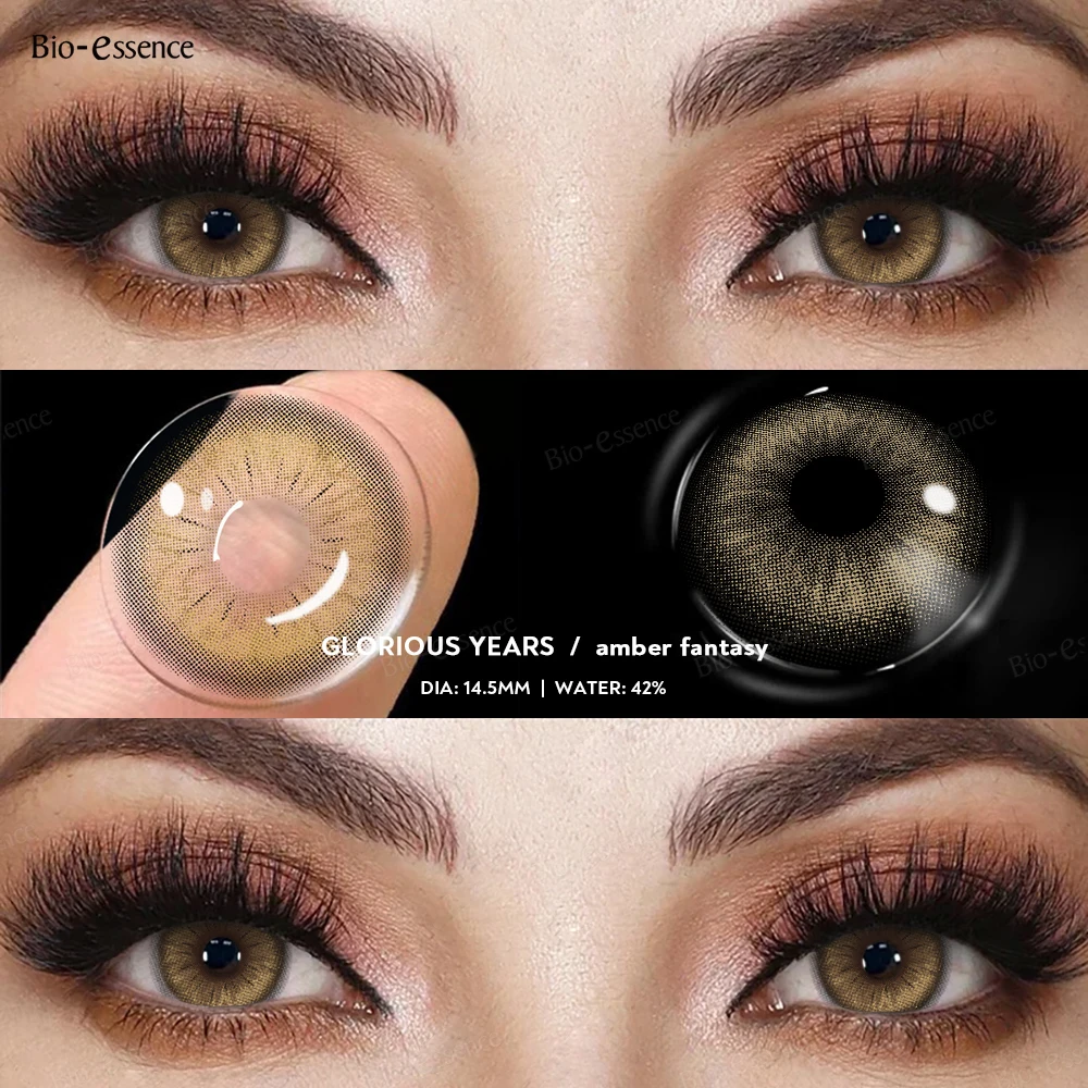 Bio-essense Contact Lenses for Eyes Natural Beauty Pupils Eyes Lenses Korean Brown Contacts 2PCS 1Year Fashion Green Pupilentes