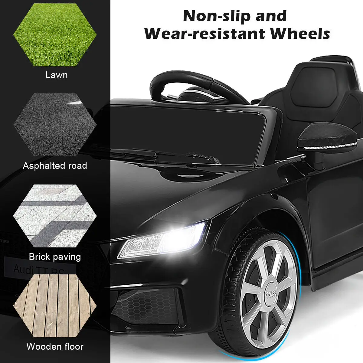 DORTALA Kids Electric Ride On Car Licensed Audi TTRS Toddlers 12V Battery Vehicle - Image 5