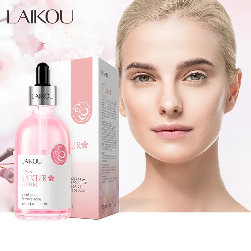 100ml LAIKOU Sakura Serum Vitamin C Essence Moisturizing Firming Brightening Face Serum Beauty Facial Skin Care Products - Image 2
