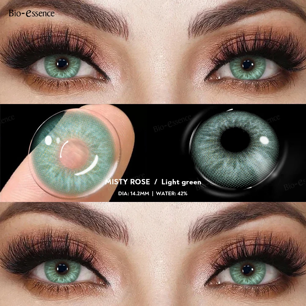 Bio-essense Contact Lenses for Eyes Natural Beauty Pupils Eyes Lenses Korean Brown Contacts 2PCS 1Year Fashion Green Pupilentes - Image 5