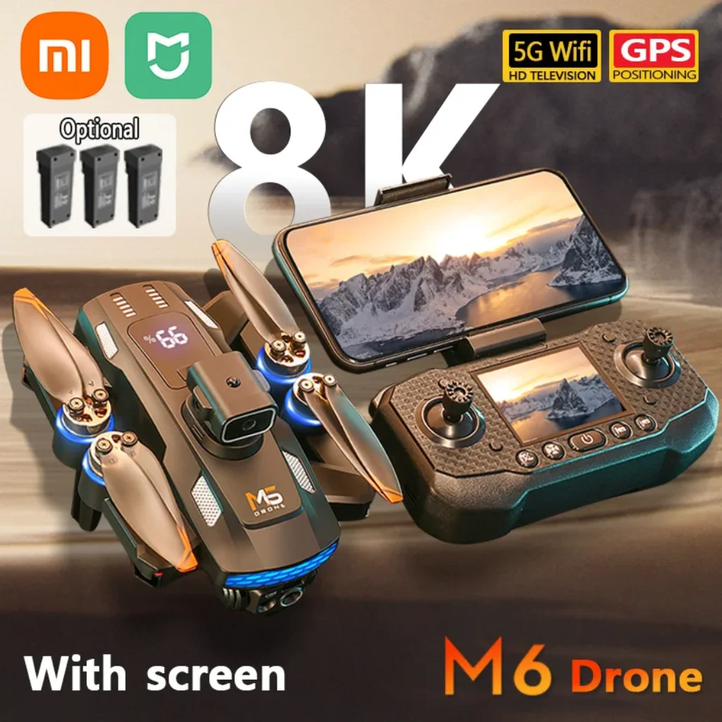 Xiaomi Mijia M6 Drone 8K Professional HD Camera Drones 5G WIFI FPV 4k UAV large screen remote control RC Dron Children’s Toys