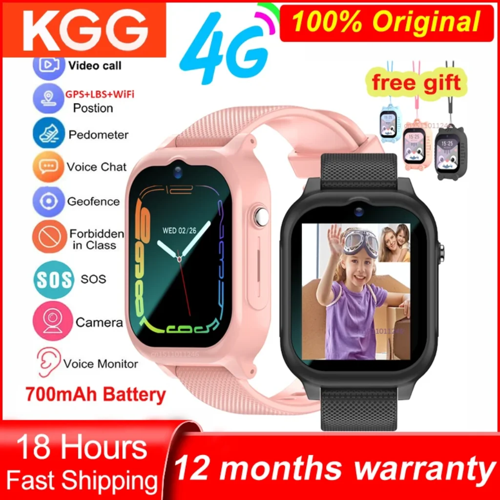 4G Smart Watch Kids GPS WIFI Video Call SOS Child Smartwatch Camera Monitor Tracker Location Phone Watch Boys Girls Gifts K26