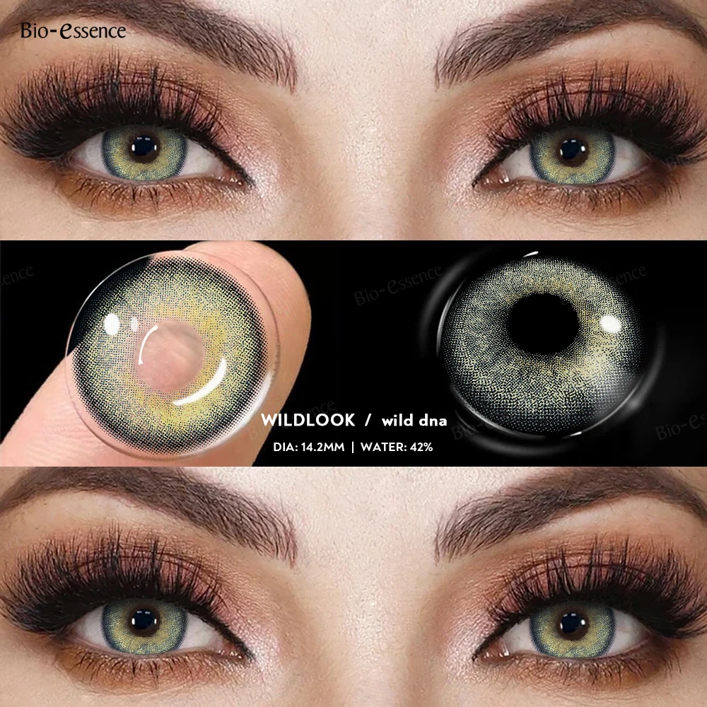 Bio-essense Contact Lenses for Eyes Natural Beauty Pupils Eyes Lenses Korean Brown Contacts 2PCS 1Year Fashion Green Pupilentes - Image 3