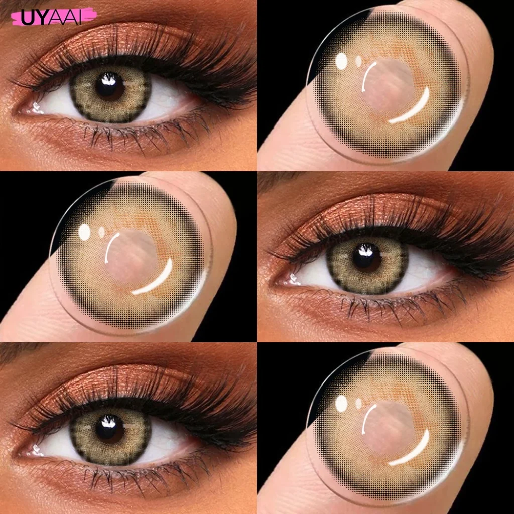 UYAAI Natural Brown Lenses Beauty Lenses 1 Pair Colored Pupils for Eyes Korean Style Fashion Lenses Big Eyes Colorcon for Woman