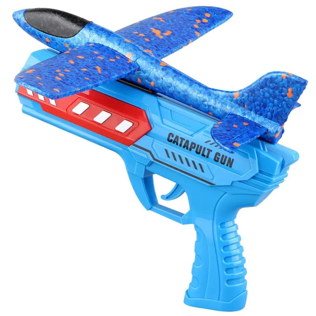 Kids Airplane Launcher – 12.2” LED Foam Glider Catapult Gun Plane Toy for Boys Outdoor Flying Toys Birthday Gifts for Boys