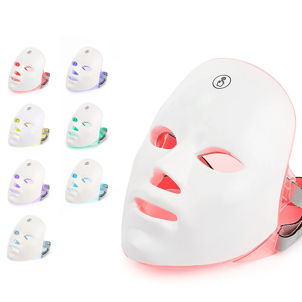 Rechargeable Facial LED Mask 7 Colors LED Photon Therapy Skin Rejuvenation Anti Acne Wrinkle Removal Beauty Mask Skin Brightenin 4