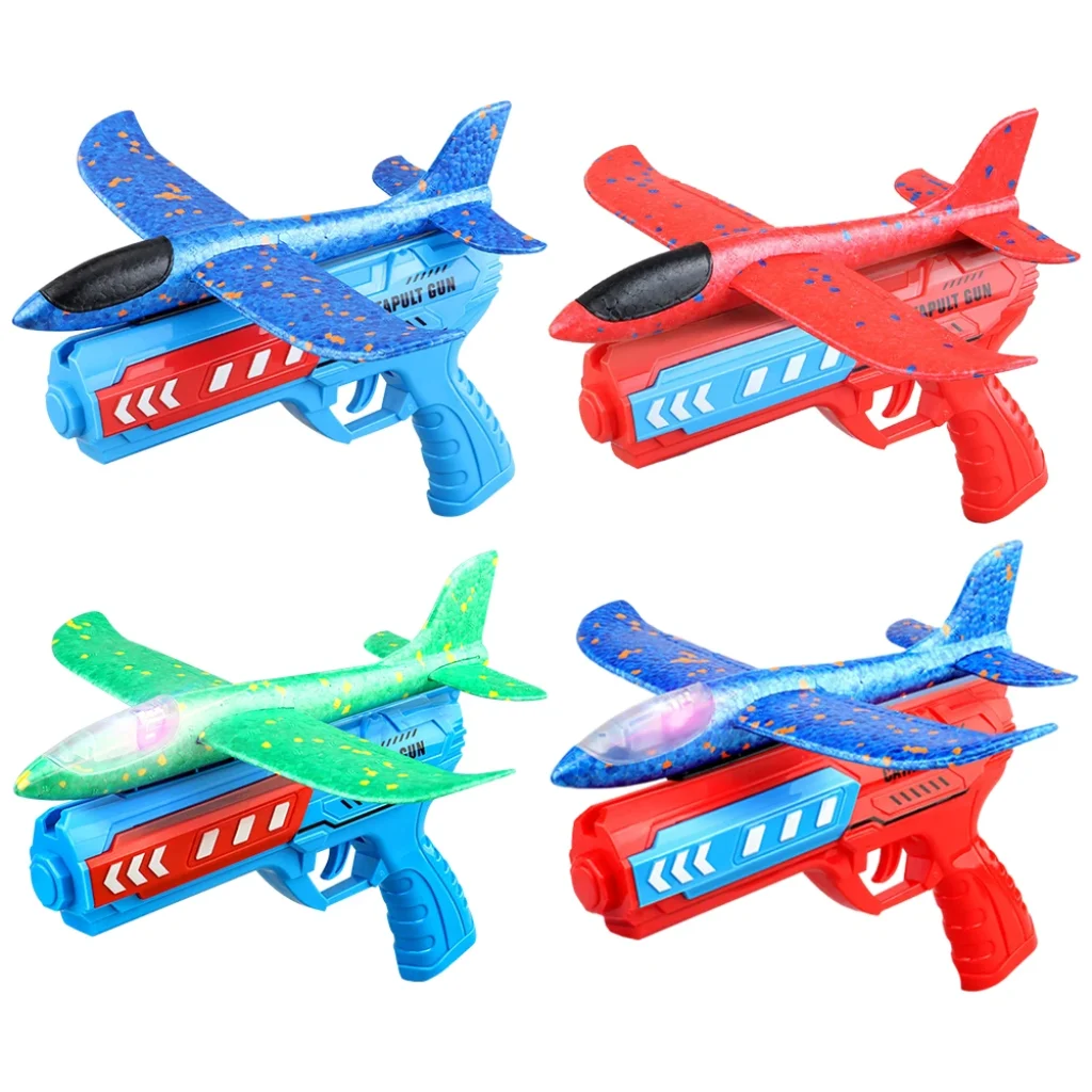 Airplane Launcher Toys Children’s Foam Ejection Aircraft Toys Non Slip Foam Catapult Plane Toy With/without Light for Kid