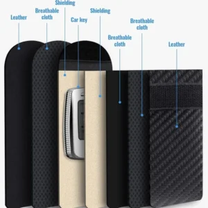 Faraday Bag for Key Fob Cage Protector Car RFID Signal Blocking Key Fob Protector Anti-Theft Pouch Double-Layers of Carbon Fiber 2