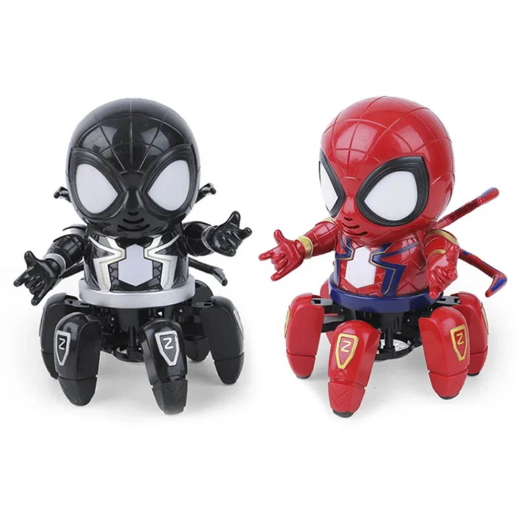 Kids light music boy hero plastic toy swing six-claw dancing robot