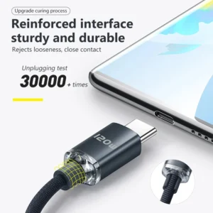 120W USB Type C to Type C Fast Charging Cord USB C Quick Charge Phone Cables For Samsung Xiaomi Huawei Realme 2